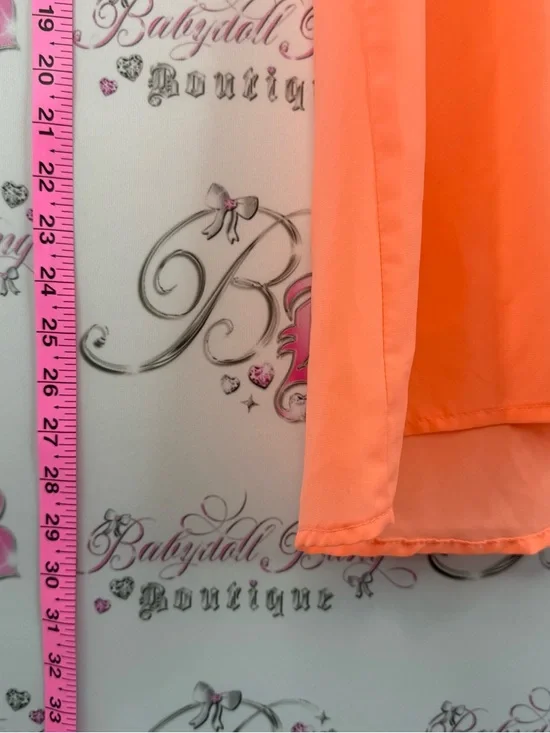 Japna tank top neon orange Coral-Orange Sleeveless Chiffon Tank Top - Picture 3 of 12